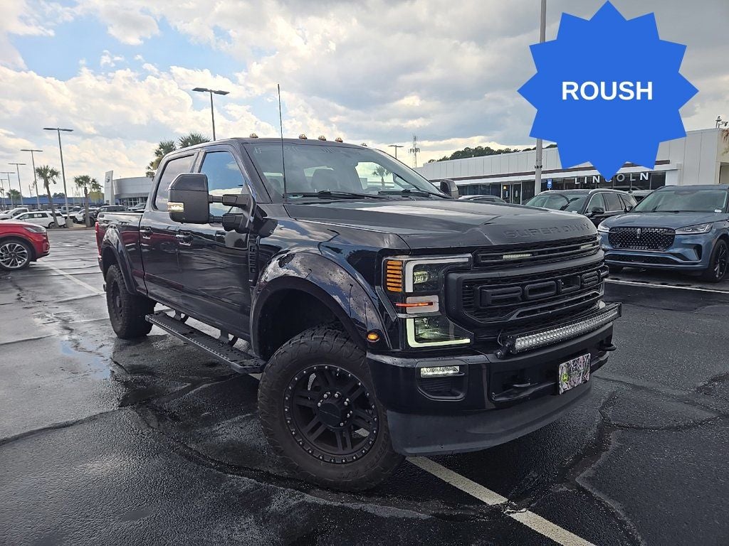 2021 Ford F-250SD Lariat ROUSH in Agate Black Metallic — front three-quarter view