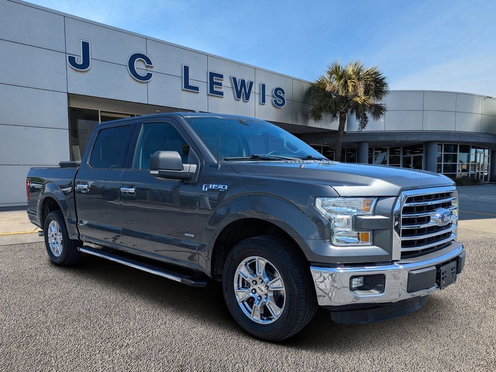2016 Ford F-150 XLT in Magnetic Metallic — front three-quarter view