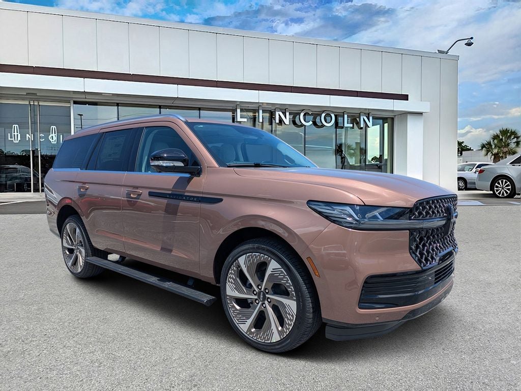 2026 Lincoln Navigator Black Label in Sunrise Copper Metallic Pearlcoat — front three-quarter view